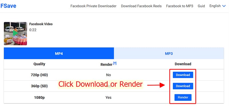 Step 3: Choose Quality and Download